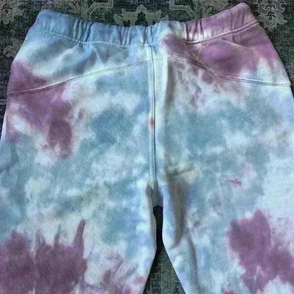 NWT LoveShackFancy Etty Cropped Jogger Pant tie dye storm Purple/Blue - Picture 4 of 5